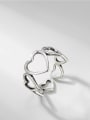 thumb 925 Sterling Silver Hollow Heart Vintage Band Ring 0