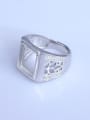 thumb 925 Sterling Silver 18K White Gold Plated Geometric Ring Setting Stone size: 11*13mm 1