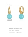 thumb 925 Sterling Silver Turquoise Geometric Minimalist Huggie Earring 2