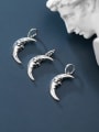 thumb 925 Sterling Silver Moon Charm Height : 16 mm , Width: 9 mm 1