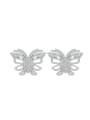 thumb 925 Sterling Silver Cubic Zirconia Butterfly Statement Cluster Earring 0