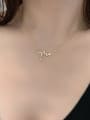 thumb 925 Sterling Silver Rhinestone Gold Electrocardiogram Dainty Necklace 1