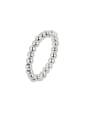 thumb 925 Sterling Silver Bead Geometric Minimalist Bead Ring 0
