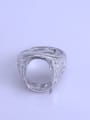 thumb 925 Sterling Silver 18K White Gold Plated Geometric Ring Setting Stone size: 13*18mm 0