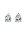 thumb 925 Sterling Silver High Carbon Diamond Water Drop Luxury Stud Earring 0