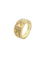 thumb Brass Cubic Zirconia Geometric Trend Band Ring 0