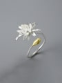 thumb 925 Sterling Silver Flower Artisan Band Ring 0