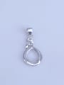 thumb 925 Sterling Silver Rhodium Plated Water Drop Pendant Setting Stone size: 9*11mm 0