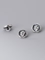 thumb S925 silver 7mm matte old small petal buttons 1