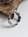 thumb 925 Sterling Silver Twist Geometric Vintage Woven Band Ring 2