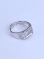 thumb 925 Sterling Silver 18K White Gold Plated Geometric Ring Setting Stone size: 7.5*9.5mm 1