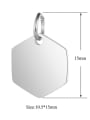 thumb Stainless steel Hexagon Charm Height : 10.5 mm , Width: 15 mm 3