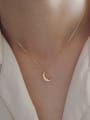thumb 925 Sterling Silver Gold Moon Minimalist Necklace 1