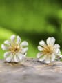 thumb 925 Sterling Silver Exquisite Wildflower Minimalist Ideas Dainty Stud Earring 2