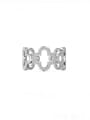 thumb 925 Sterling Silver Cubic Zirconia Hollow Flower Minimalist Band Ring 3