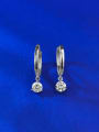 thumb 925 Sterling Silver Cubic Zirconia Geometric Minimalist Huggie Earring 0