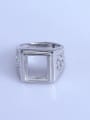 thumb 925 Sterling Silver 18K White Gold Plated Geometric Ring Setting Stone size: 11*13mm 0