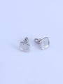 thumb 925 Sterling Silver 18K White Gold Plated Round Earring Setting Stone size: 7*7mm 1