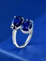 thumb 925 Sterling Silver Geometric Luxury Blue Spinel   Band Ring 0