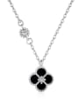 thumb 925 Sterling Silver Enamel Clover Pendant Necklace 0