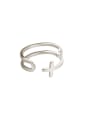 thumb 925 Sterling Silver Cross Minimalist Stackable Ring 0