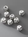 thumb 925 silver electroplated striped 6mm cat eye square beads bracelet DIY 1