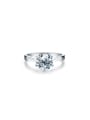 thumb 925 Sterling Silver Moissanite Geometric Dainty Engagement Ring 2