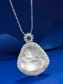 thumb 925 Sterling Silver Cubic Zirconia White Geometric Dainty Necklace 1