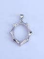 thumb 925 Sterling Silver Rhodium Plated Round Pendant Setting Stone size: 18*25mm 0