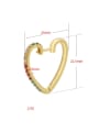 thumb Brass Rhinestone Heart Dainty Stud Earring 1