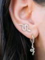 thumb 925 Sterling Silver Snake Dainty Stud Earring 2