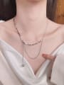 thumb 925 Sterling Silver Heart Vintage Lariat Necklace 1
