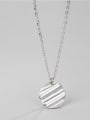 thumb 925 Sterling Silver  Minimalist Round Concave Convex  Necklace 0