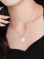 thumb 925 Sterling Silver Rhinestone Coin Minimalist Necklace 1