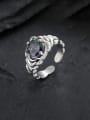 thumb 925 Sterling Silver Cubic Zirconia Geometric Vintage Band Ring 0