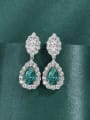thumb 925 Sterling Silver High Carbon Diamond Water Drop Luxury Cluster Earring 2