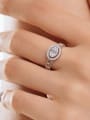 thumb 925 Sterling Silver Cubic Zirconia Geometric Dainty Band Ring 1