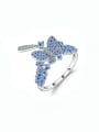 thumb 925 Sterling Silver Synthesis Nano Swiss Blue  Butterfly Artisan Band Ring 0