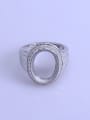 thumb 925 Sterling Silver 18K White Gold Plated Geometric Ring Setting Stone size: 11*15mm 0