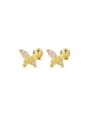thumb 925 Sterling Silver Cubic Zirconia Butterfly Minimalist Stud Earring 0