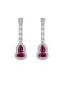 thumb 925 Sterling Silver Cubic Zirconia Small Gourd Luxury Cluster Earring 0
