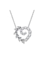 thumb 925 Sterling Silver High Carbon Diamond White Heart Luxury Necklace 0
