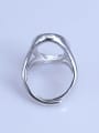 thumb 925 Sterling Silver 18K White Gold Plated Geometric Ring Setting Stone size: 13*23mm 2