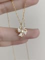 thumb 925 Sterling Silver Rhinestone Flower Dainty Necklace 2