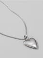 thumb 925 Sterling Silver Smooth Heart Vintage  Necklace 3