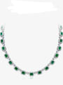 thumb 925 Sterling Silver Emerald Green Geometric Necklace 0