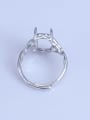 thumb 925 Sterling Silver 18K White Gold Plated Geometric Ring Setting Stone size: 10*14mm 2