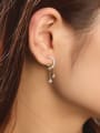 thumb 925 Sterling Silver Cubic Zirconia Star Minimalist Drop Earring 1