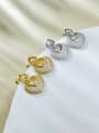thumb 925 Sterling Silver Cubic Zirconia Heart Vintage Cluster Earring 1