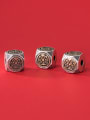 thumb S925 silver retro and old four beasts square spacer beads 0